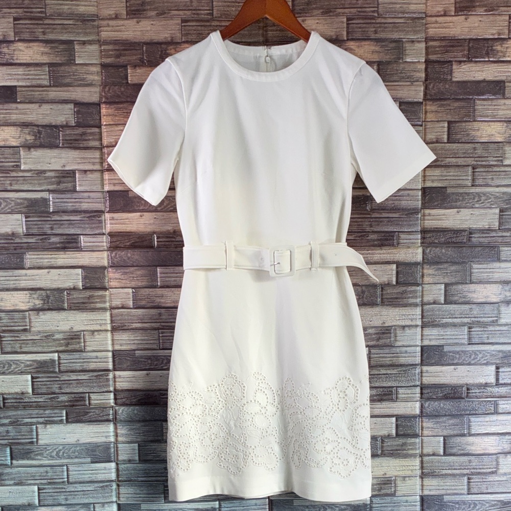 Club Monaco White Mini Dress with Belt